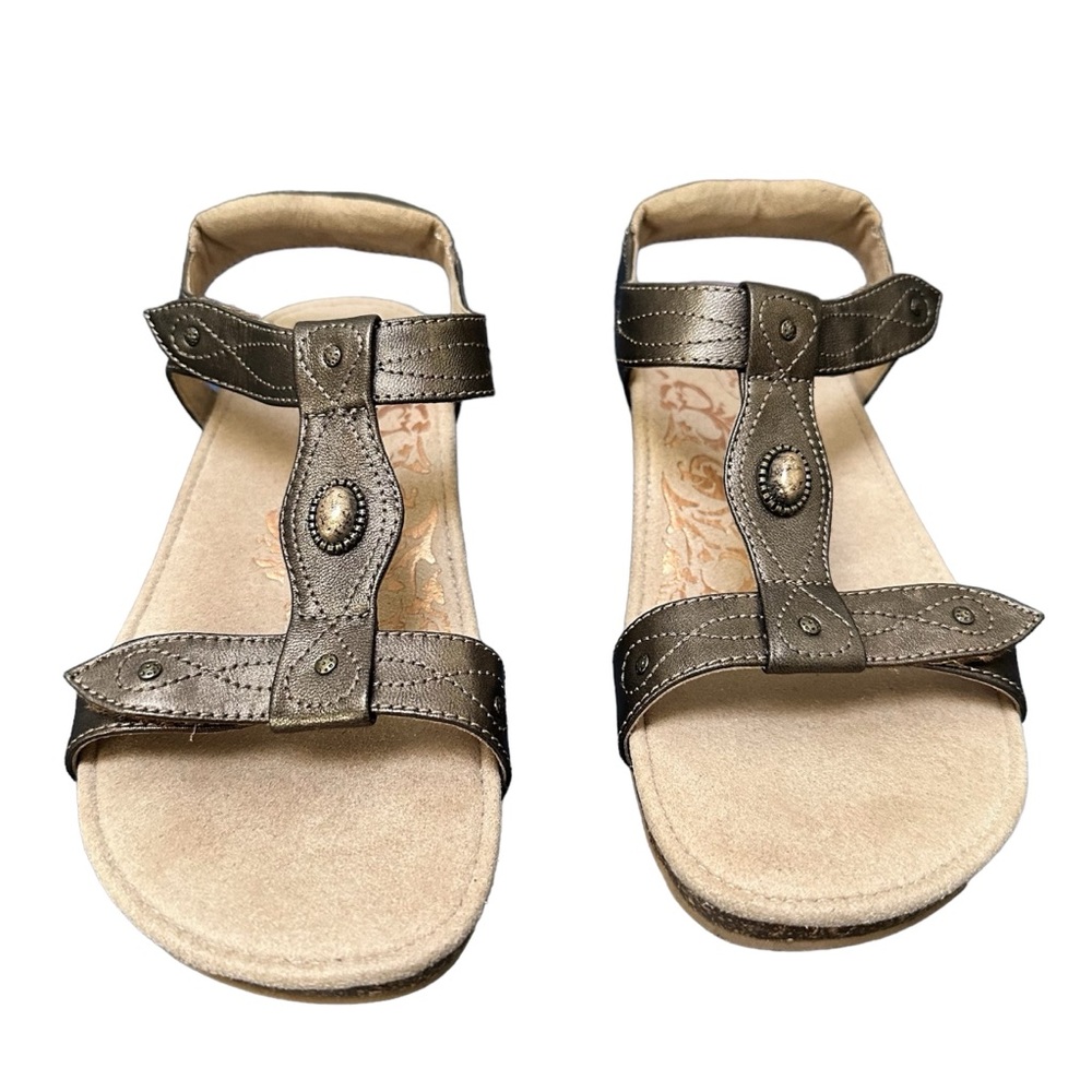 Aetrex Lori Bronze Adjustable Qtr Strap Sandals size 7
